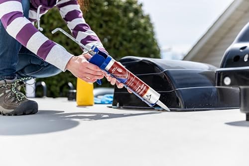 SURVOL RV Roof Sealant, Self-Leveling Lap Sealant - White, 2-Pack, Window, Skylight & Camper Repair, Vertical Surface Caulking