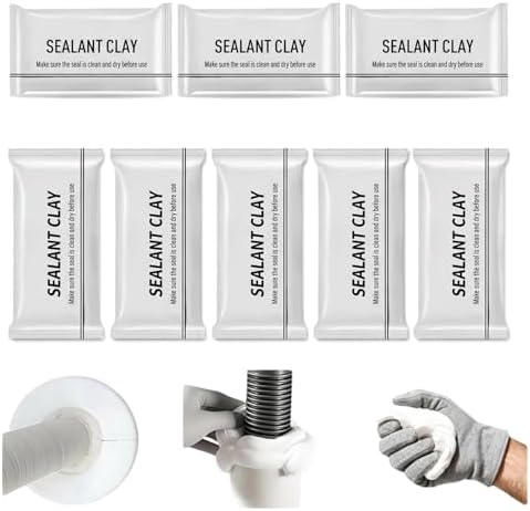 6pcs Waterproof Sealant Mastic wall Hole Filler Repair Clay Putty for wall Holes air Conditioner Hole Drainage Pipes sealant Clay (6pcs White)