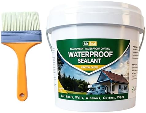 Clear Waterproof Sealant, Water-Based Transparent Waterproofer (1.3 Gal)