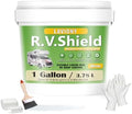 RV Roof Coating White– Self Leveling Elastomeric Rubber Sealant, Waterproof Cool Roof Solar Reflective Paint for Camper, Trailer, Motorhome, Metal Building & Leak Repair
