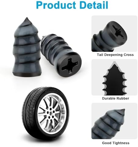 Linkstyle 100PCS Tire Repair Screws, Screw-in Tire Plugs, 2 Screwdrivers