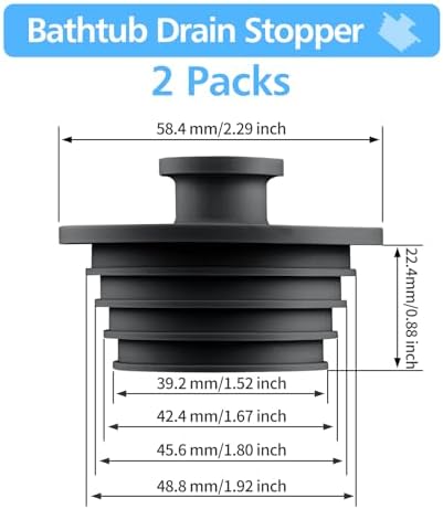 Aluvor Bathtub Stopper Drain Plug Bathroom Tub Plug Sink Stopper 2pcs