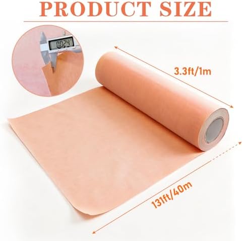 3.3 FTx131.2 FT Waterproof Membrane for Shower, 432.9Sq FT, 24.8 mil Thick, Waterproofing Membrane, Polyethylene Fabric Roll, Easy to Cut for Bathroom, Kitchen, Sauna, Walls and Wet Areas