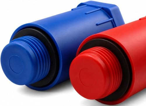 (Pack of 20) 1/2" Water Pressure Construction Testing Plugs with Sealing Gaskets – Red & Blue