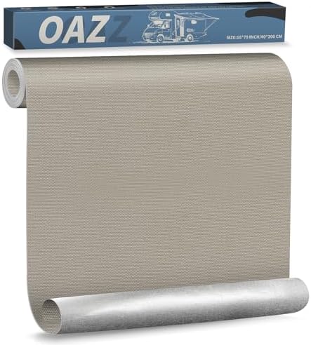 OAZ 16 x 79 inch Canvas Repair Patches Canvas Fabric Patch Self-Adhesive Fabric Repair Tape Waterproof Outdoor Gear Patch Kit for Boat Cover Awning Sofa Chair Couch Tent Bag (Ivory Gray)