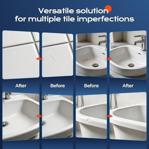 White Tub Tile Touch Up Paint, 50ml/2.5oz Porcelain Countertop Repair Paint