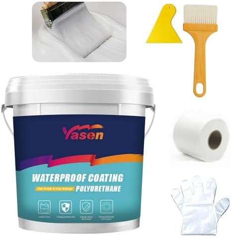Polyurethane Waterproof Coating, 1000g Waterproof Coating for Wood sealant/Concrete sealant, Super Strong Bonding Waterproof Anti-Leakage Agent, Sealant for Concrete,Wood Wall, Skylight, Rv (White1)