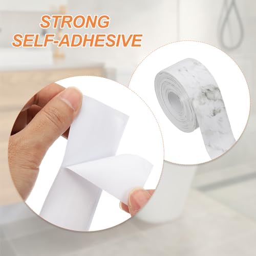 PATIKIL Caulk Tape Waterproof Self Adhesive, PVC Toilet Caulking Sealant Strip Bathtub Caulk Sealing Strip Tape for Bathroom Kitchen Countertop, Slate Stone Pattern (1.5 Inch x 16.4 Ft)