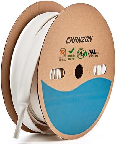 Chanzon 3:1 Ratio - 80ft Roll - Heat Shrink Tubing 5/8" (15mm) White