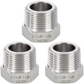 METALLIXITY 3PCS 1" MNPT x 3/4" FNPT Thread SUS304 Hex Bushing Extension | 304 Stainless Steel Pipe Fittings, Tube Adapters Convert for Water Line, Tub Spout/Shower Head