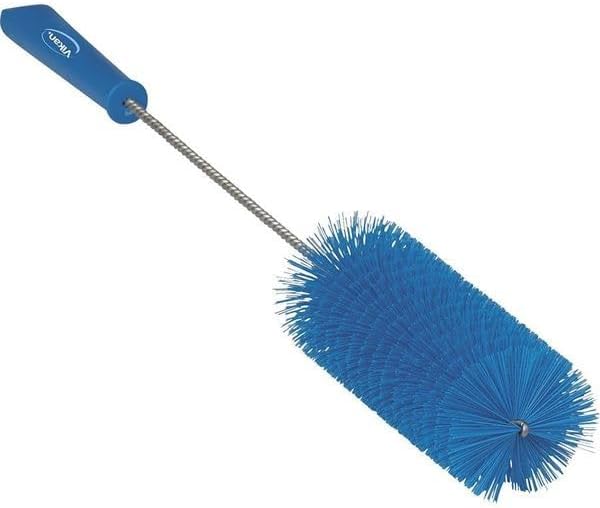 Vikan 2 5/8 in W Tube and Valve Brush, Medium, 13 1/2 in L Handle, 5 51/64 in L Brush, Blue 53703-1 Each