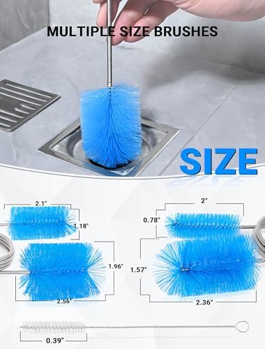 SARDVISA 66 Inch Drain Cleaning Brush, Flexible Long Pipe Cleanner Tool
