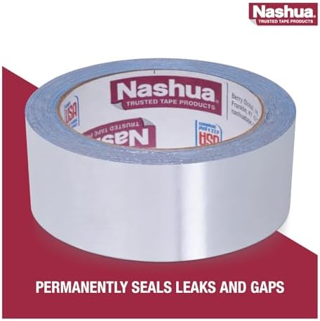 Nashua 361-11 Foil Tape for Waterproofing Repair, 11 mil Thick, 10 m Length, 48 mm Width , Aluminum
