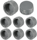M METERXITY 8-Pack PVC Pipe End Cap Plug Adapter 1 inch, Gray | Female Thread Water End Cap Connector, with Sealing Tape, for Yard, Watering Irrigation Systems