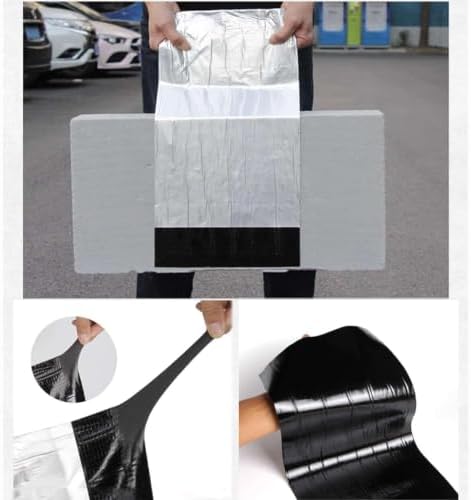 Flashing Roll Tape Membrane,Aluminum Foil Waterproof Patch Seal Tape,Self-Adhesive Modified Asphalt Repair Felt,Thermal Insulation,for Repairing Roof Crack, Roof Leak/Window Seal(1x6m)