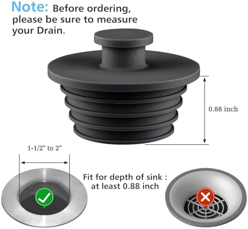 Aluvor Bathtub Stopper Drain Plug Bathroom Tub Plug Sink Stopper 2pcs