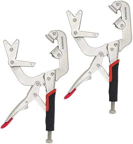 Monster & Master Welding Pipe Plier Clamps, 10" C-Clamp Locking with V-Pads