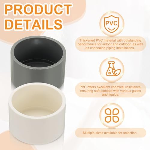PATIKIL PVC Pipe End Caps, 9 Pack 1" Diameter Pipe Cover Cap Plug Adapter Socket Fittings for Build DIY Furniture Garden Shelf Water Line, White