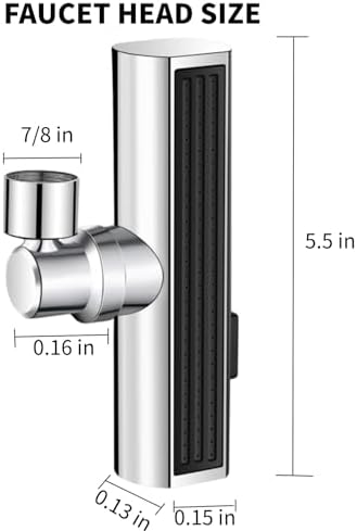 Kitchen Faucet Head Replacement, 3-Function Kitchen Faucet Sprayer Head , 360° Swivel Anti -Splash Faucet Spray Nozzle, M22 Female Thread Spray Head for Kitchen Faucet