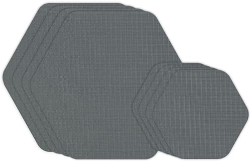 GEAR AID Tenacious Tape Hex Repair Patches, 2.5" & 1.5", Gray, 8 Count | Pre-Cut Peel-and-Stick Repair Patches for Fixing Holes, Tears and Burns in Jackets, Tents, Sleeping Bags and Gear