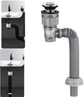 Bathroom Sink Drain Kit with Flexible Expandable P-Trap Sink Drain Pipe Tube Anti-Odor Bathroom Sink Drain Pipe for 1-1/4",1-1/2" and 2'' Drain Hole (Bounce style)