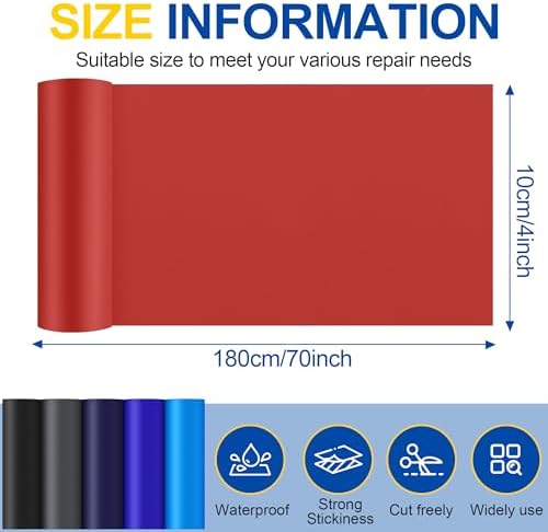 YIKAD Fabric Repair Tape, Self Adhesive Nylon Repair Patch Kit Red 4" x 70"