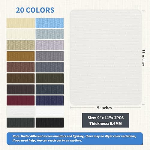 KING MOUNTAIN Canvas Repair Patch 9 x11 Inch 2 Pcs Self-Adhesive Waterproof Fabric Patch for Sofas, Tents, Furniture,Tote Bags, Car Seats (White1.0)