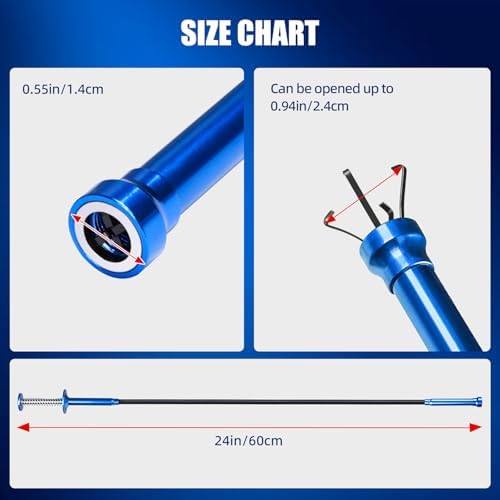 Flexible Grabber Tool, Magnetic 4-Claw Gripper (24", Blue)