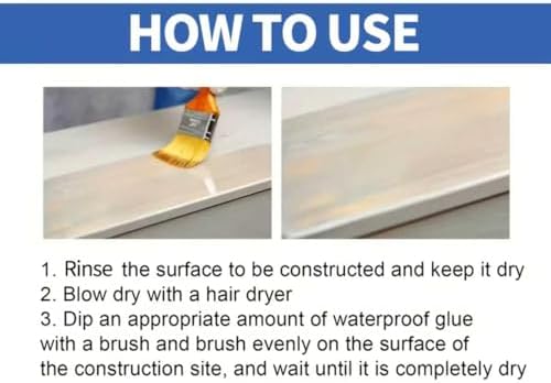 Clear Invisible Waterproof Sealant, Transparent Sturdy Roof Leak Repair Coating, No Trace Waterproof Paint for Wood Concrete Brick Metal, Includes 2 Brushes & Gloves