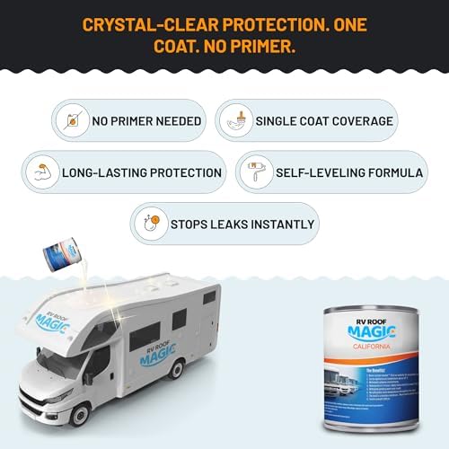 Best RV Roof Coating for RV Roof Repair for California State | Only Product Comes with No Primer Needed - UV Resistant | Apply on All Types of Roofs | 1 Gallon Pail