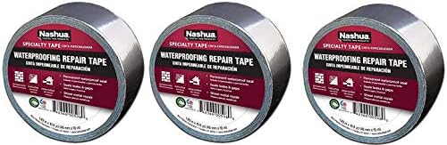 Nashua 361-11 Foil Tape for Waterproofing Repair, 11 mil Thick, 10 m Length, 48 mm Width, Aluminum (3)