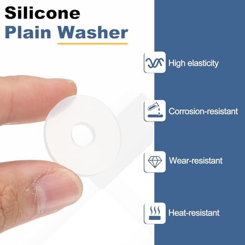 PATIKIL M6 Silicone Flat Washer, 20 Pcs 6mm ID 20mm OD 2mm Thick Plain Washer Grommets O-Ring Sealing Gasket Spacer for Faucet Pipe Water Hose Shower Door Handles, White