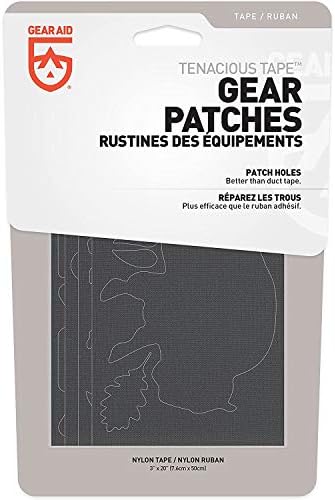 GEAR AID Tenacious Tape Gear Patches for Jacket Repair, Black Nylon, Wildlife, 3" x 20", 2 Pack