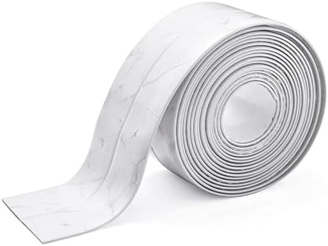 White Waterproof Caulk Tape PVC Self Adhesive Caulk Strip Joint Adhesive Shower Bathtub Joint Strip Bathroom Sealing Tape Kitchen Sealing Tape and Shower Tile Sealant
