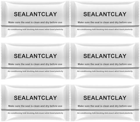 Waterproof Sealant Mastic, 6 Pack New Type White Seal Putty Waterproof Duct Seal Repair Sealing Clay, Quick Mending Mud for Drain Connection, Suitable for Wall Hole, Air Conditioning Hole Repair