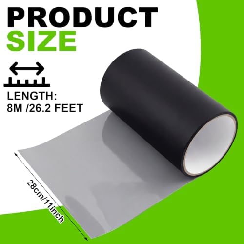 Feifeiya 11" x 26.2' Butyl Deck Joist Tape Flashing and Ledger Protect Rim Tape Waterproof Black Wheel Rim Support Belt for Decking Seal Wood Beams Roof Terraces Crossbeams