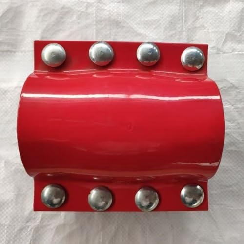 Ductile Iron Water Pipe Repair Clamp DN25*110, Red Screw Connection Butt Joint Pipe Repair Fitting, Instant Leak Stop for Water Pipes