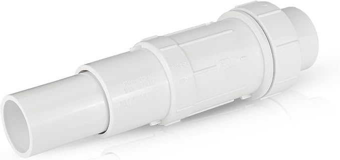 (Pack of 1) EFIELD 1-1/4 Inch PVC Expansion Repair Coupling for Broken or Cracked Pipe, Schedule 40, White,(PVC031)