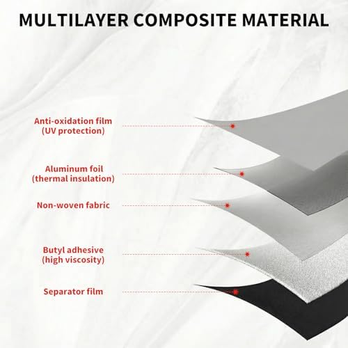 Butyl Tape Waterproof Aluminum Foil Tape 7.8in Wide 16.4ft Long (20CM X 5M) | for Outdoor Use, Corrosion Resistant, Repair for Metal Roof, RV, Windows (Silver)