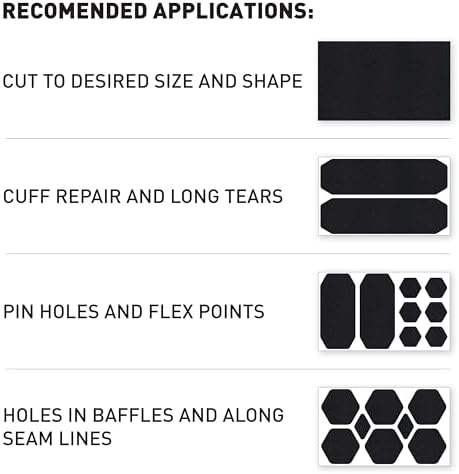 GEAR AID Tenacious Tape Repair Patches – Peel-and-Stick Nylon Gear Patches for Jackets, Tents, Sleeping Bags, Backpacks, and Outdoor Gear – Fix Rips, Tears, and Holes, 19 Various Sizes, Coyote
