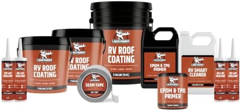 Liquid Rubber RV Roof Coating - Camper & Trailer, 40 Ft Leak Repair Kit