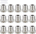 METALLIXITY 15PCS 1/2" MNPT x 1/4" FNPT Thread SUS304 Hex Bushing Extension | 304 Stainless Steel Pipe Fittings, Tube Adapters Convert with Sealing Tape for Water Line, Tub Spout/Shower Head