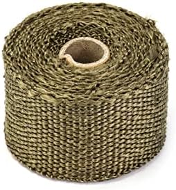 QWORK Fireproof Pipe Wrap, Pipe Insulation Webbing Anti-Scald Chimney Ribbon Furnace Flue Protector with 2 Clips