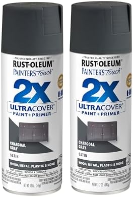 Rust-Oleum Painter's Touch 2X Ultra Cover Spray Paint, Satin Charcoal Gray