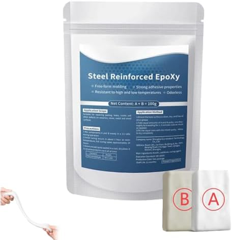 Epoxy Putty Fast Repair Epoxy Clay, Waterproof Heat-Resistant Epoxy High Strength Filler Putty, Fast Repair AB Two-Part Epoxy Clay Filler for Bonding Metal, Plastic, Wood, Tiles, Ceramics (3.5OZ/100g)