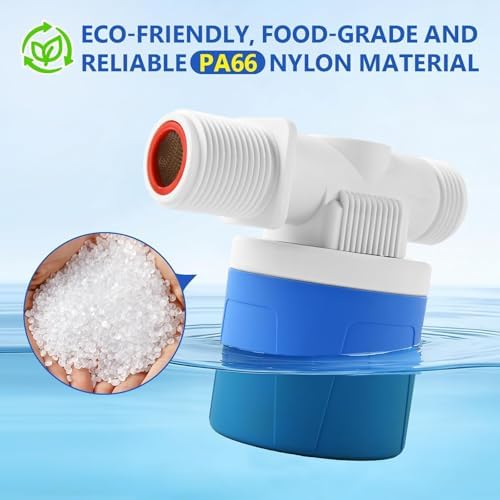 2Pcs 3/4" Aquapulse Side Inlet Water Float Valve, Automatic Water Level Conrtol Valves, Aqua pluse Water Tank Float Valve for Livestock, Swimming Pool, Toilet, Garden Irrigation System, 3/4" Hose
