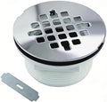 WELSAN Chrome Plated 2 Inch PVC Shower Drain Kit, Round Shower Floor Drain