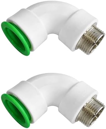 PVC Self-Adhesive Male Threaded Elbow, Plastic Quick-Connect Water Pipe Repair Fitting 20mm to 32mm with 1/2" to 1" Threads