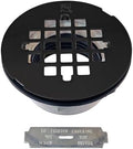 Westbrass D206P-5-62 2" No-Caulk PVC Compression Shower Drain with 4-1/4" Round Grid Cover, Matte Black (5-Pack)