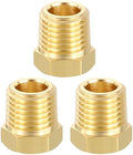 METALLIXITY 3PCS 1/4" MNPT x 1/8" FNPT Thread Brass Hex Bushing Extension | Brass Pipe Fittings, Tube Adapters Convert for Water Line, Tub Spout/Shower Head
